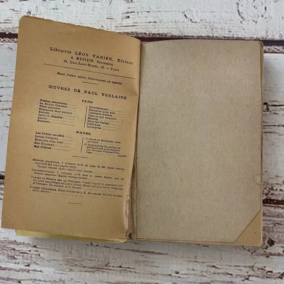 Vintage Paul Verlaine Poetries Selected Pieces French Literature‎ Book 1926 - Picture 4 of 5